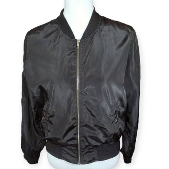SAN JOY BLACK & WHITE BOMBER SZ.M EUC. - Picture 1 of 5